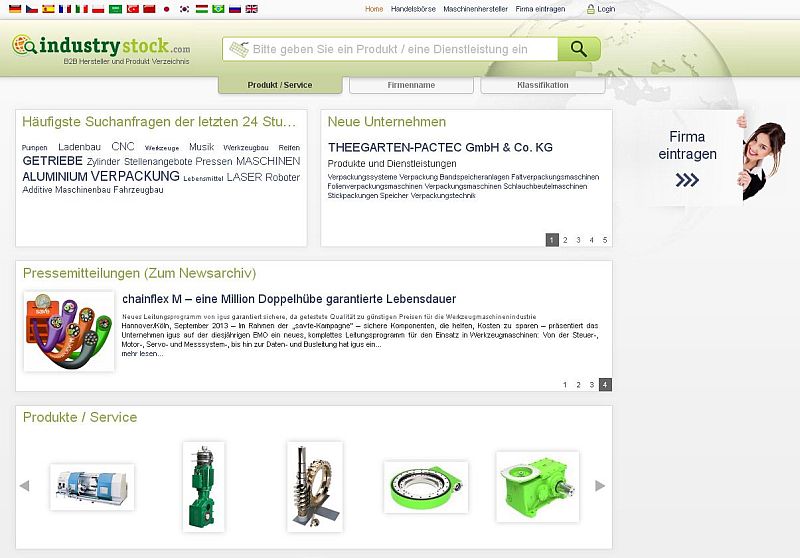 Screenshot Industriestock