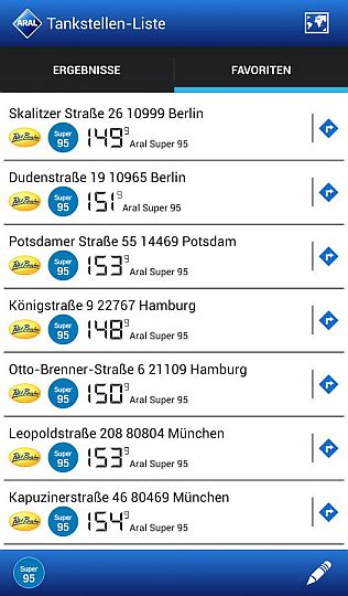 ARAL Tankstellenfinder App