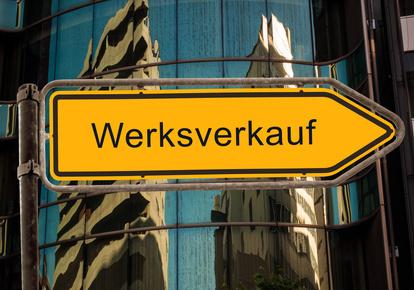 Schild Werksverkauf