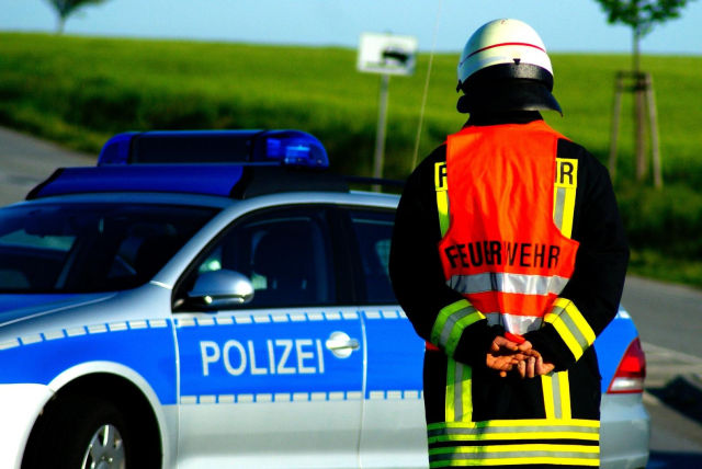 Feuerwehr und Polizei im Einsatz