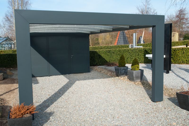 Carport schwarz aus Aluminium