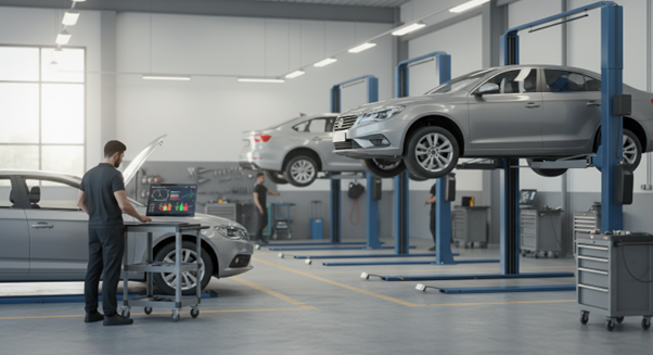 Werkstatt mit Hebebühnen