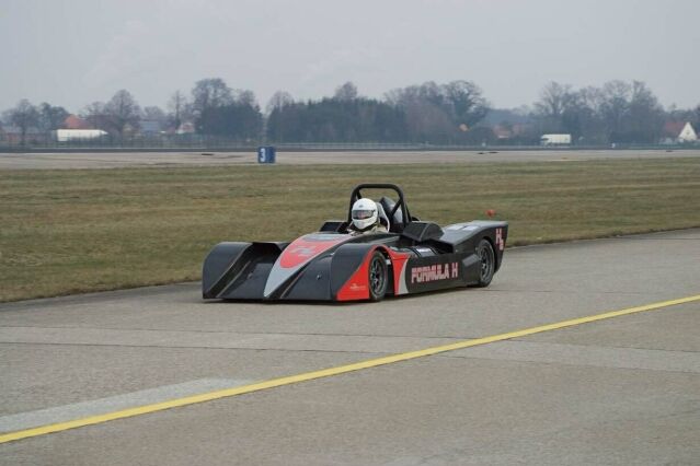 Testfahrt mit dem Formula H Rennwagen