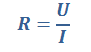 Formel Ohmsches Gesetz R=U/I