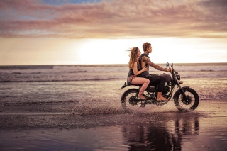 Motorrad am Strand